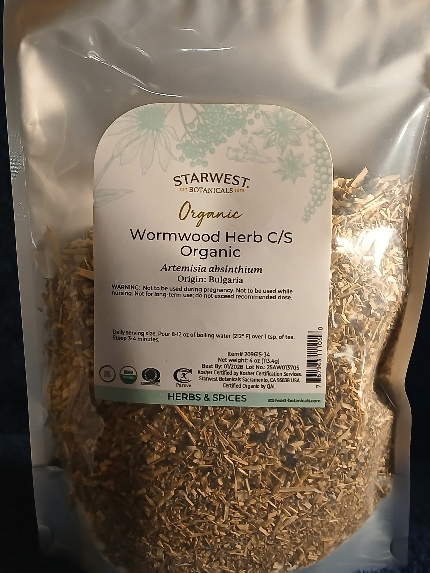 Wormwood Herb C/S Organic